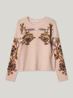 Strickpullover mit Strasssteinen