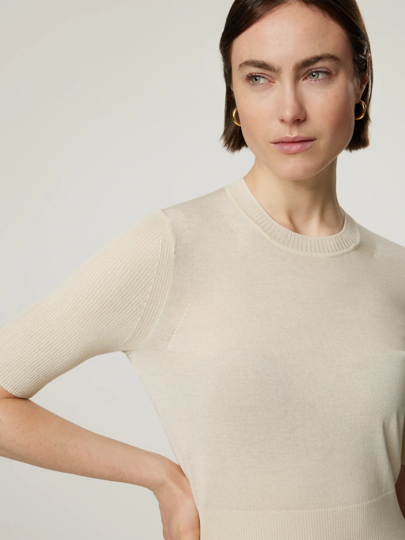 Strickshirt mit Seide