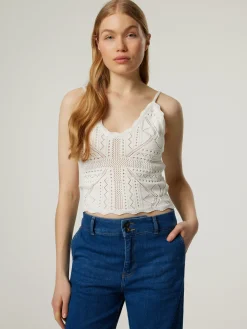 Strick-Top aus Baumwolle