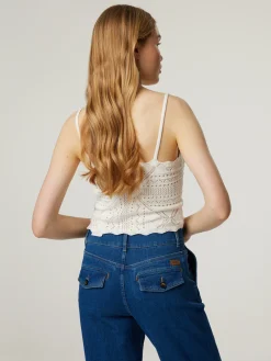 Strick-Top aus Baumwolle