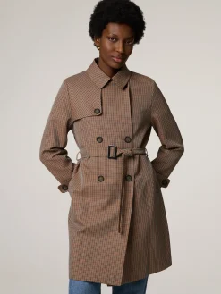 Trenchcoat mit Karo-Muster