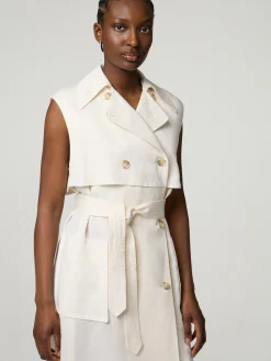 Trenchcoat-Kleid mit Leinen