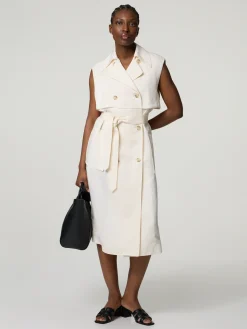 Trenchcoat-Kleid mit Leinen