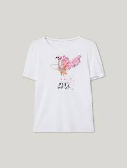 T-Shirt mit Flamingo Print