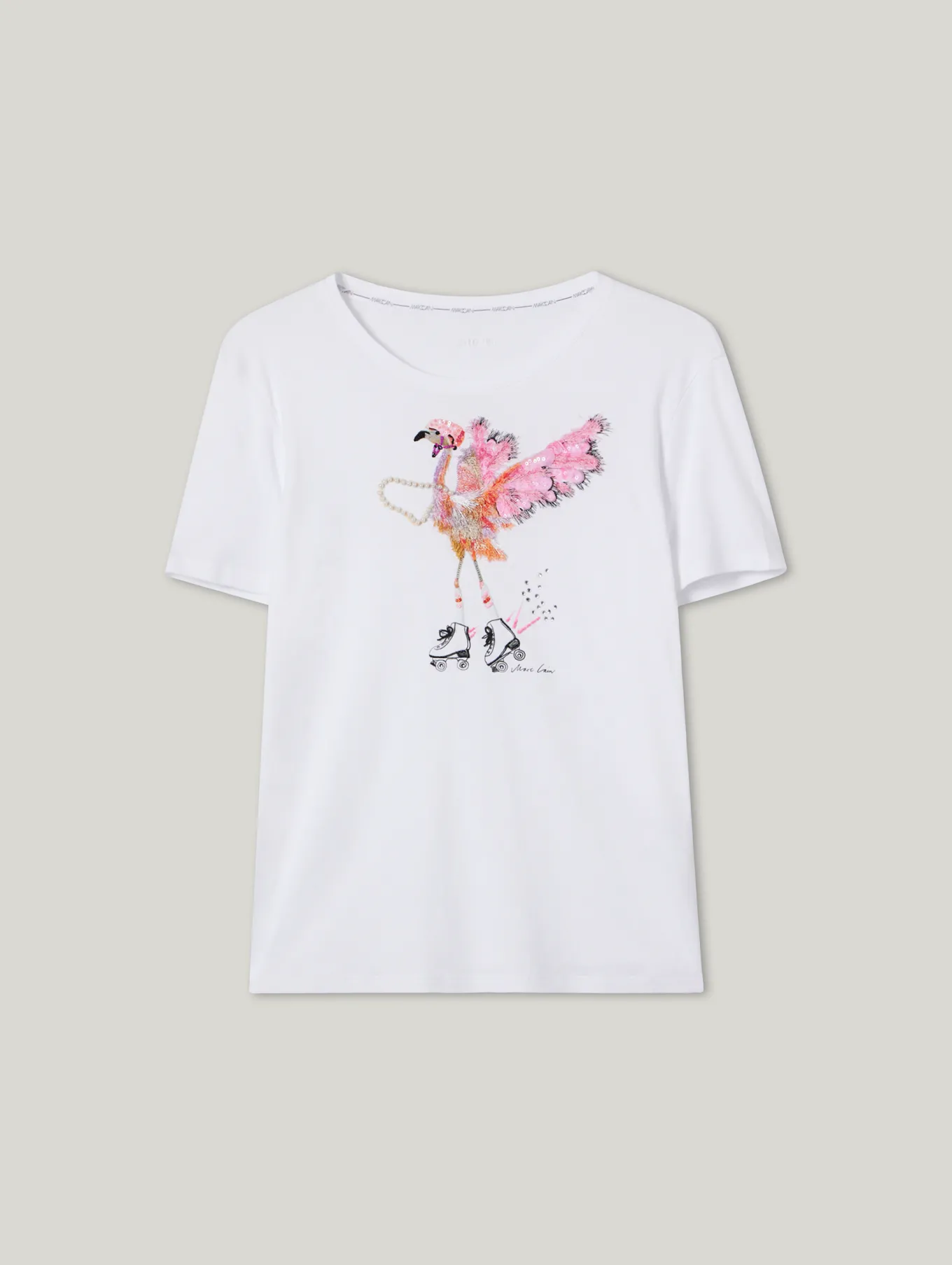 T-Shirt mit Flamingo Print