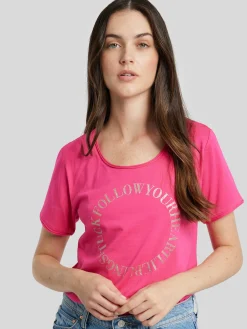 T-Shirt mit Glitzer-Print