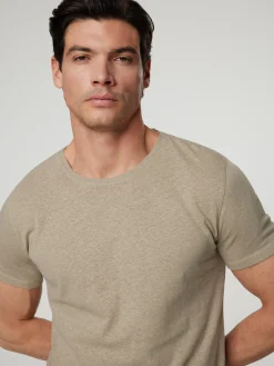 T-Shirt mit Leinen im Custom Fit