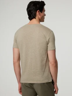 T-Shirt mit Leinen im Custom Fit