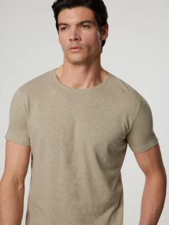 T-Shirt mit Leinen im Custom Fit