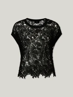 T-Shirt mit Lochstickerei