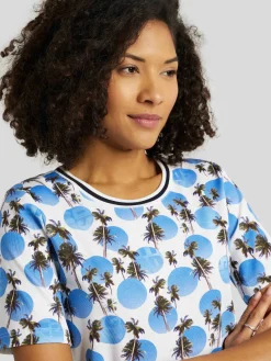T-Shirt mit Palmen Print