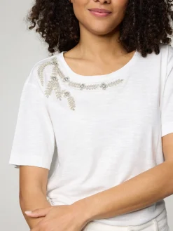 T-Shirt mit Strasssteinen