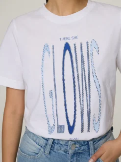 T-Shirt mit Strasssteinen