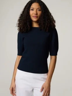 T-Shirt mit Waffelstrick