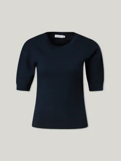 T-Shirt mit Waffelstrick