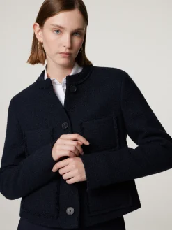 Tweedjacke mit Schurwolle