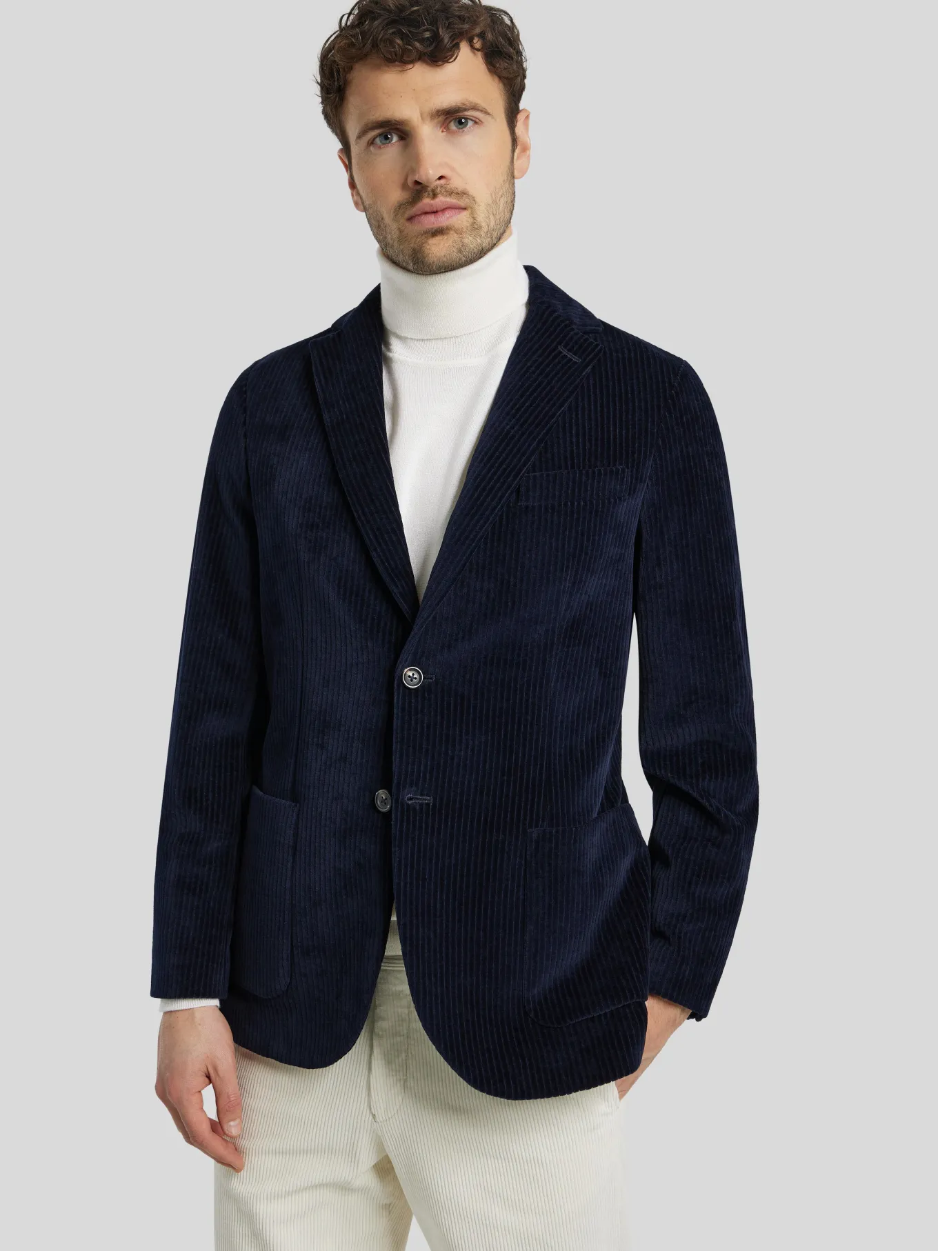 Veston aus Cord im Regular Fit