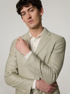 Veston mit Leinen im Slim Fit