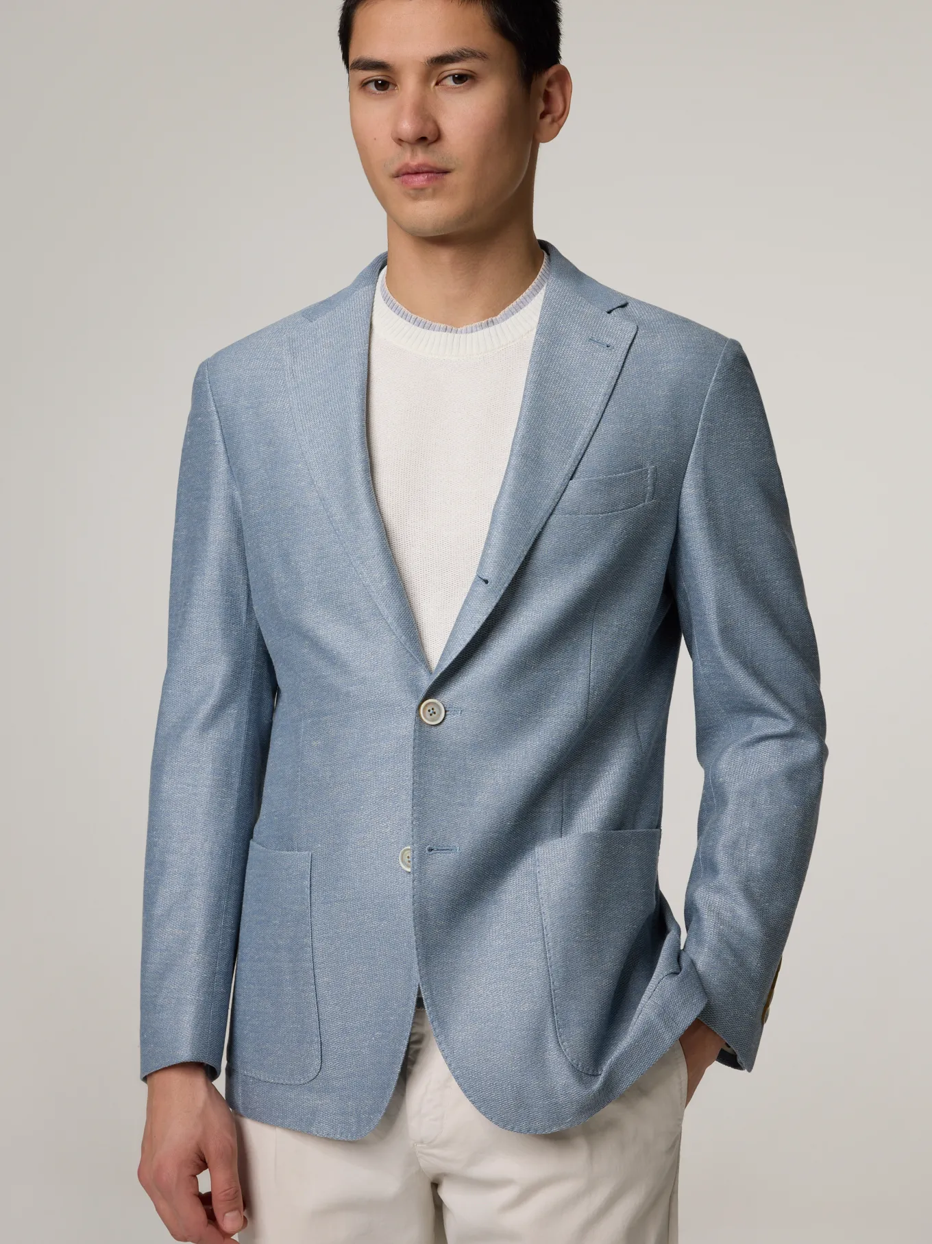 Veston mit Leinen im Slim Fit