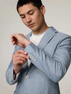 Veston mit Leinen im Slim Fit