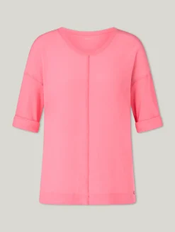 Weite Bluse aus Materialmix