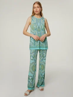 Weite Hose mit Paisley-Print