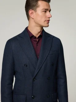 Wollmantel im Fischgrat-Muster