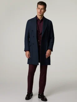 Wollmantel im Fischgrat-Muster