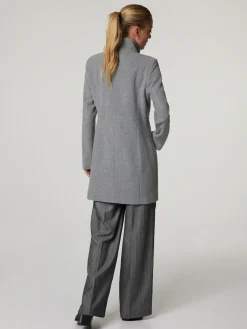 Wollmantel mit Stehkragen