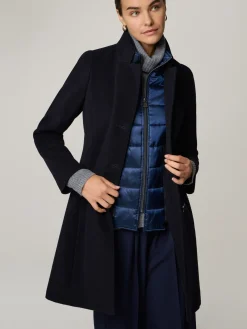 Wollmantel mit Steppblende