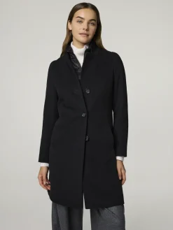 Wollmantel mit Steppblende