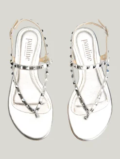 Zehentrenner-Sandalen mit Nieten