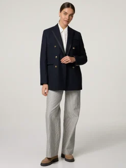 Zweireihiger Blazer mit Wolle